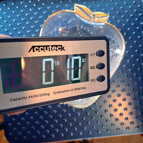 Hazel-Atlas Mid-Century Modern Clear Glass Apple Plate 22K Gold Trim 1950s MCM - Picture 8 of 8